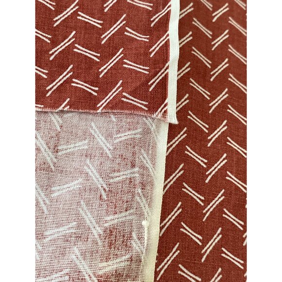 Vintage Fabric Wamsutta Burnt Orange White Lines Anna Rubens Pink Cream Fish Sca - Picture 13 of 13